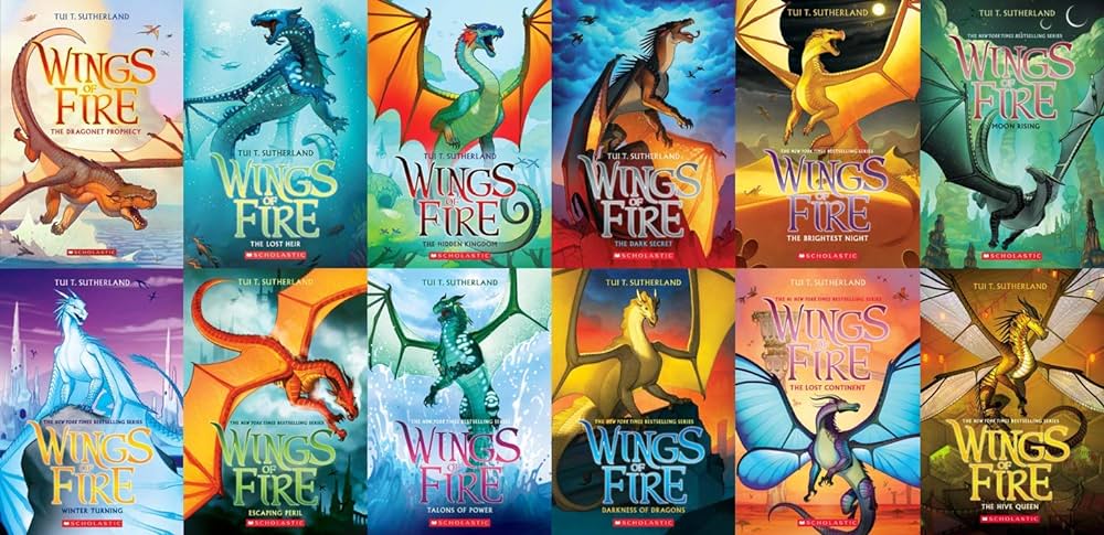 Collection of Wings of Fire Book covers