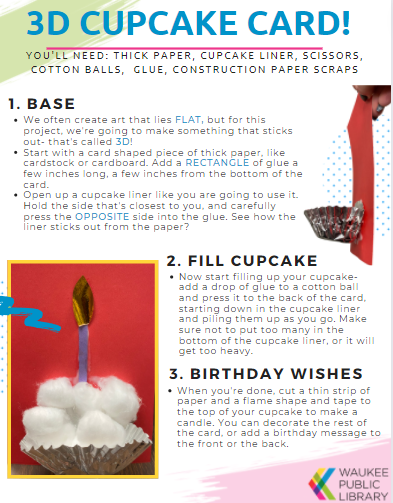 Red card with white cupcake