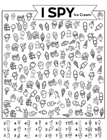 Ice Cream Cones I Spy page
